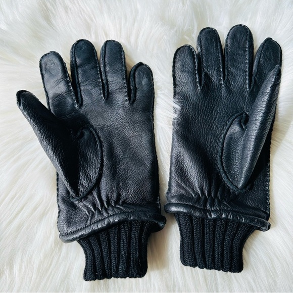 GAP Men’s Leather Gloves L Black - Picture 5 of 9